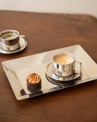 SET VAN 2 - Koffiemok met schotel Oryn Chroom - Things I Like Things I Love