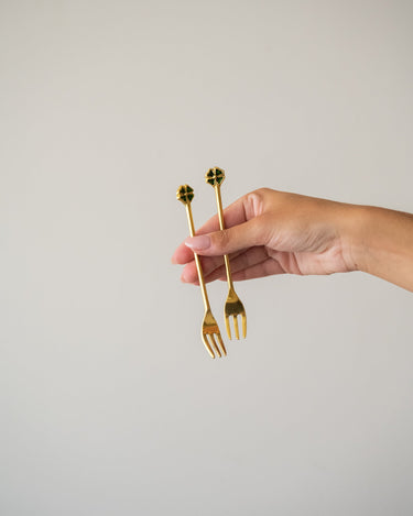 SET VAN 2 - Vorkjes Klavertjevier Messing - Things I Like Things I Love