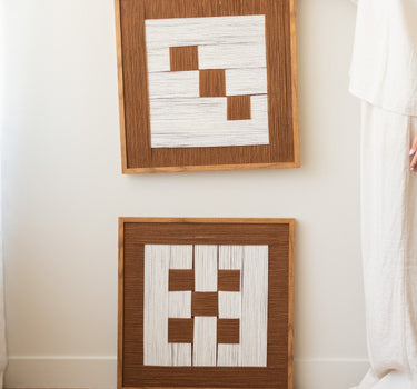 SET VAN 2 - Wanddecoratie Dobbelsteen Katoen - Things I Like Things I Love