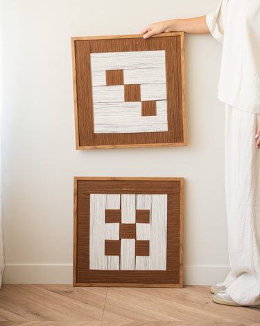 SET VAN 2 - Wanddecoratie Dobbelsteen Katoen - Things I Like Things I Love