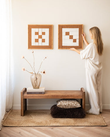 SET VAN 2 - Wanddecoratie Dobbelsteen Katoen - Things I Like Things I Love
