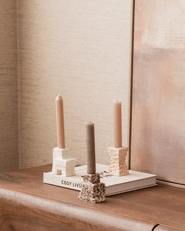 SET VAN 3 - Bloomingville Kandelaar Blan - Things I Like Things I Love