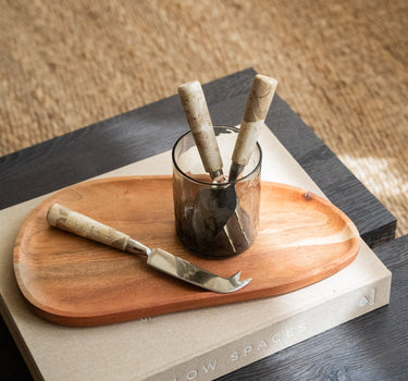 Set van 3 - Cheese Knives Marble Beige - Things I Like Things I Love