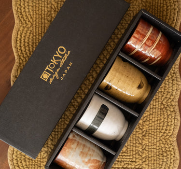 SET VAN 4 - Handgemaakte Japanse Mokken Giftset Tokyo - Things I Like Things I Love