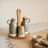SET VAN 4 - Olie- en azijnstel Olijfgroen - Things I Like Things I Love