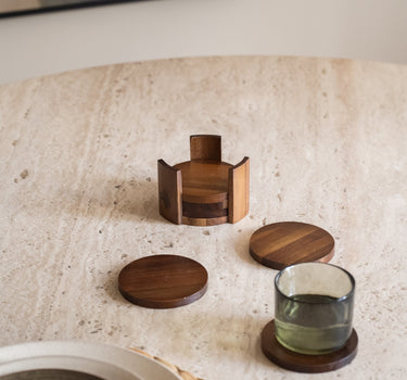SET VAN 6 - Onderzetters Zino Acaciahout - Things I Like Things I Love