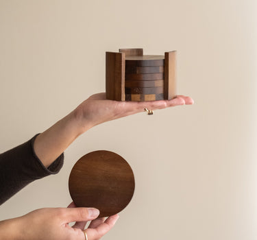 SET VAN 6 - Onderzetters Zino Acaciahout - Things I Like Things I Love