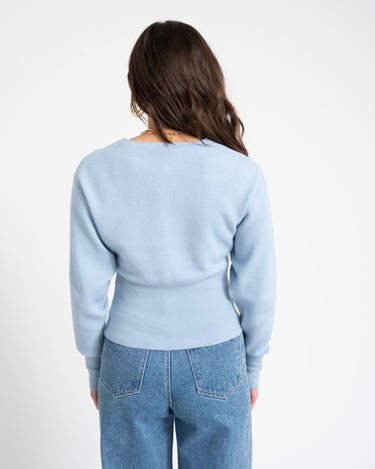 Shaped Knitted Cardigan Blue - Things I Like Things I Love
