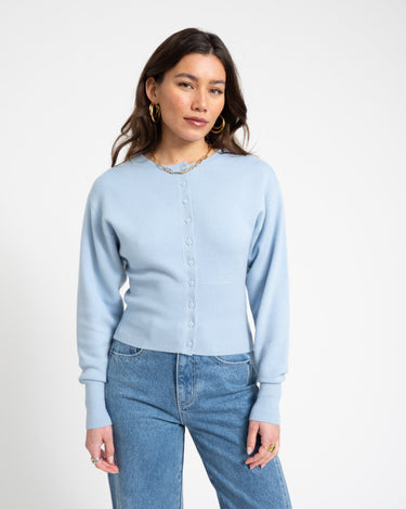 Shaped Knitted Cardigan Blue - Things I Like Things I Love