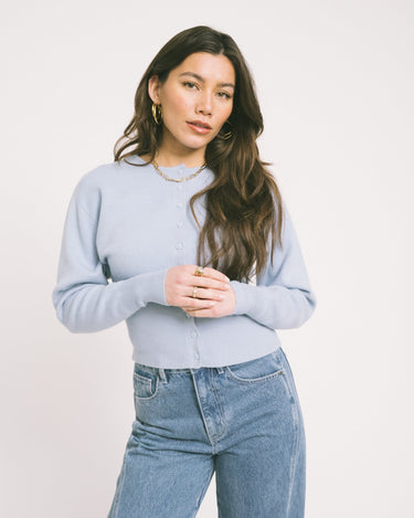 Shaped Knitted Cardigan Blue - Things I Like Things I Love