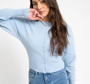 Shaped Knitted Cardigan Blue - Things I Like Things I Love