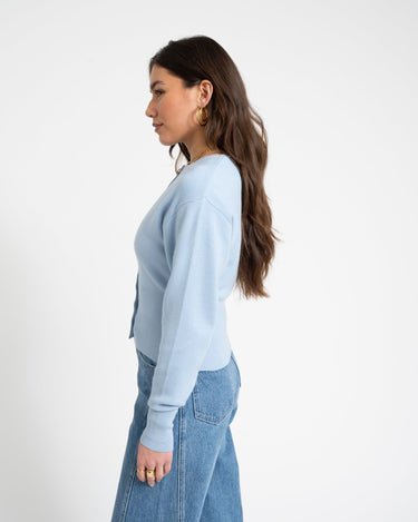 Shaped Knitted Cardigan Blue - Things I Like Things I Love