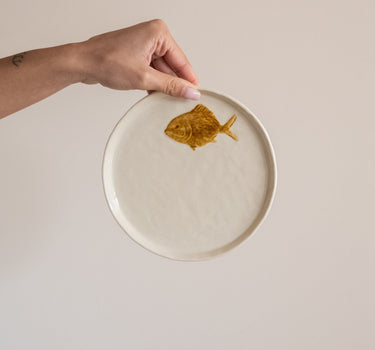Side Plate Fish Orange - Things I Like Things I Love