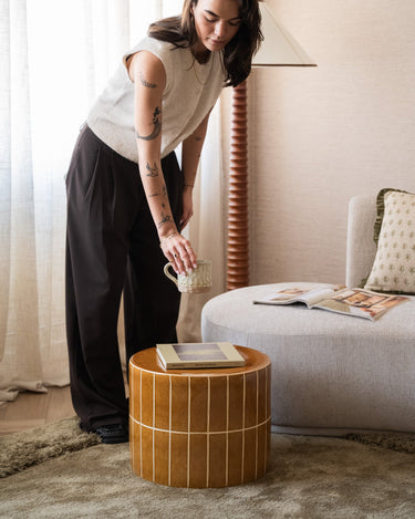 Side Table Cera Tile Mustard - Things I Like Things I Love