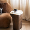 Side Table Luka Travertine Wood - Things I Like Things I Love
