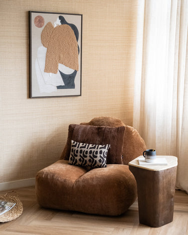 Side Table Luka Travertine Wood - Things I Like Things I Love