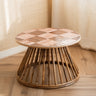 Side Table Mosaic Tiles Rattan Pink - Things I Like Things I Love