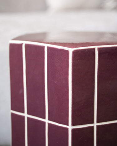 Side Table Plu Tiles Aubergine - Things I Like Things I Love