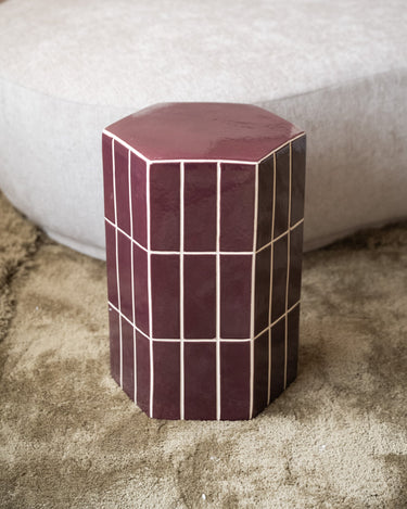 Side Table Plu Tiles Aubergine - Things I Like Things I Love