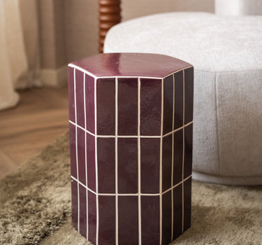 Side Table Plu Tiles Aubergine - Things I Like Things I Love