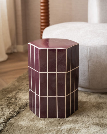 Side Table Plu Tiles Aubergine - Things I Like Things I Love
