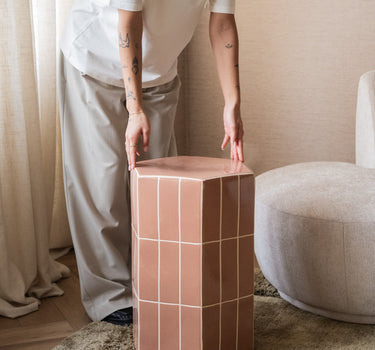 Side Table Plu Tiles Old Pink - Things I Like Things I Love