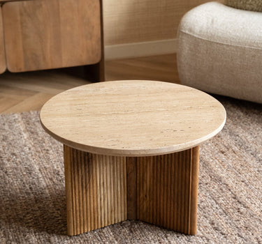 Side Table Senna Travertine - Things I Like Things I Love