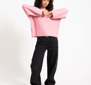 Sigga Diverse Crew Neck Knit Orchid Smoke - Things I Like Things I Love