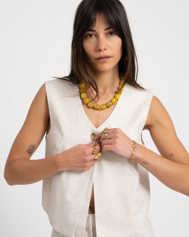 Siva Structured Vest Feather Gray Structured - Things I Like Things I Love