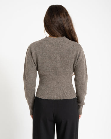 Sloan O - Neck Zip Knit Morel - Things I Like Things I Love
