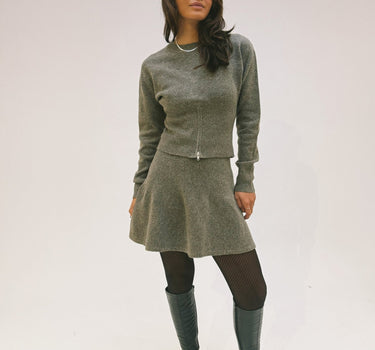 Sloan Short Knit Skirt Morel - Things I Like Things I Love