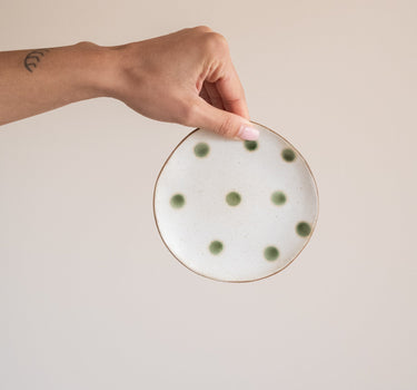 Small Plate Polka Dots Green - Things I Like Things I Love