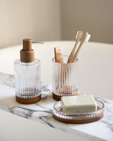 Soap Dish Acacia Wood Glass - Things I Like Things I Love
