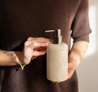 Soap Dispenser Pearl Travertine Look - Things I Like Things I Love