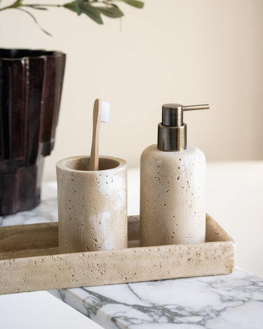 Soap Dispenser Pearl Travertine Look - Things I Like Things I Love