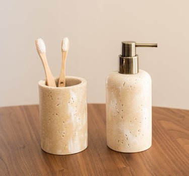 Soap Dispenser Pearl Travertine Look - Things I Like Things I Love