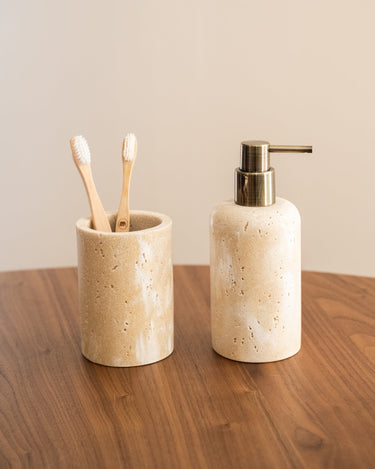 Soap Dispenser Pearl Travertine Look - Things I Like Things I Love