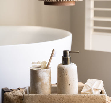 Soap Dispenser Pearl Travertine Look - Things I Like Things I Love