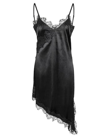Sofie Satin Lace Dress Black - Things I Like Things I Love