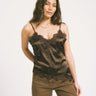 Sofie Satin Top Chocolate Brown - Things I Like Things I Love