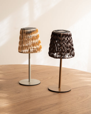 Solar Table Lamp Rattan Brown - Things I Like Things I Love