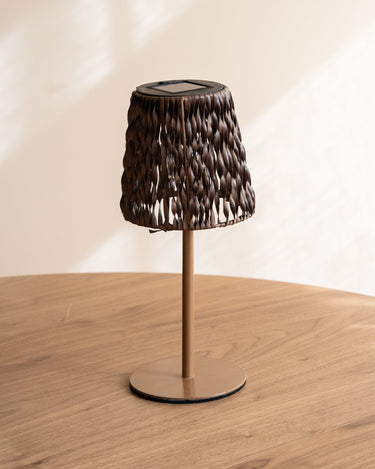 Solar Table Lamp Rattan Brown - Things I Like Things I Love