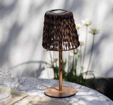 Solar Table Lamp Rattan Brown - Things I Like Things I Love