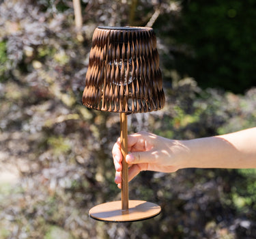 Solar Table Lamp Rattan Brown - Things I Like Things I Love