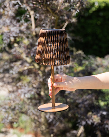Solar Table Lamp Rattan Brown - Things I Like Things I Love