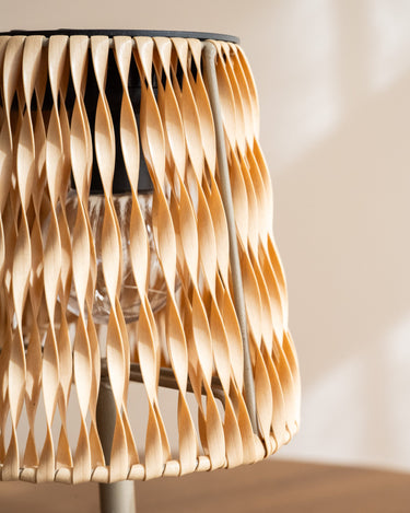 Solar Table Lamp Rattan Light Brown - Things I Like Things I Love