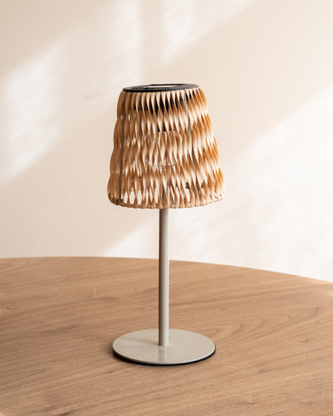 Solar Table Lamp Rattan Light Brown - Things I Like Things I Love