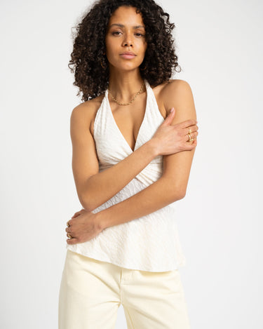 Soof Zebra Halter Top Ecru - Things I Like Things I Love