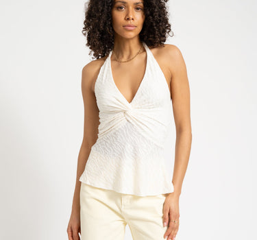 Soof Zebra Halter Top Ecru - Things I Like Things I Love