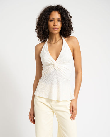 Soof Zebra Halter Top Ecru - Things I Like Things I Love